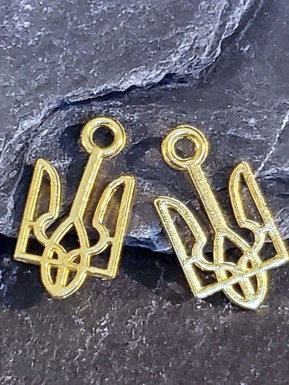 Gold Ukraine National Emblem Ukrainian Symbol 18x9mm Charms Pendants 10 pcs
